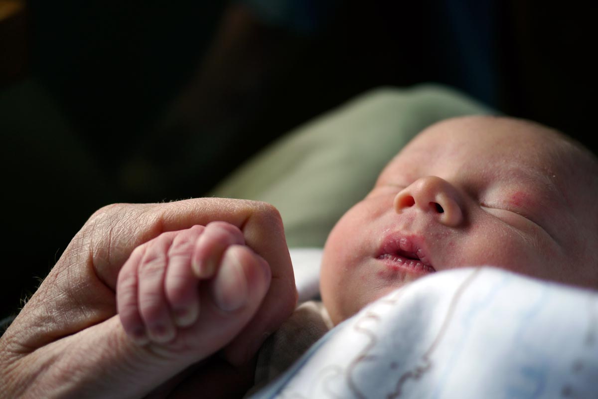 My son at one day old