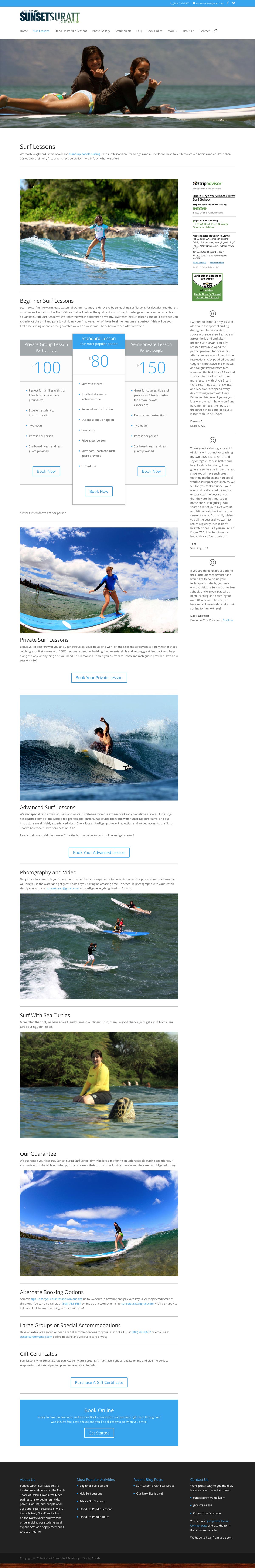 website development for surf school