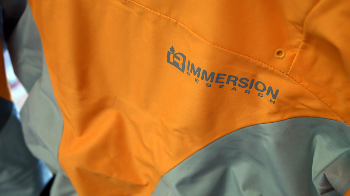 Immersion Research Double-D dry suit orange grey
