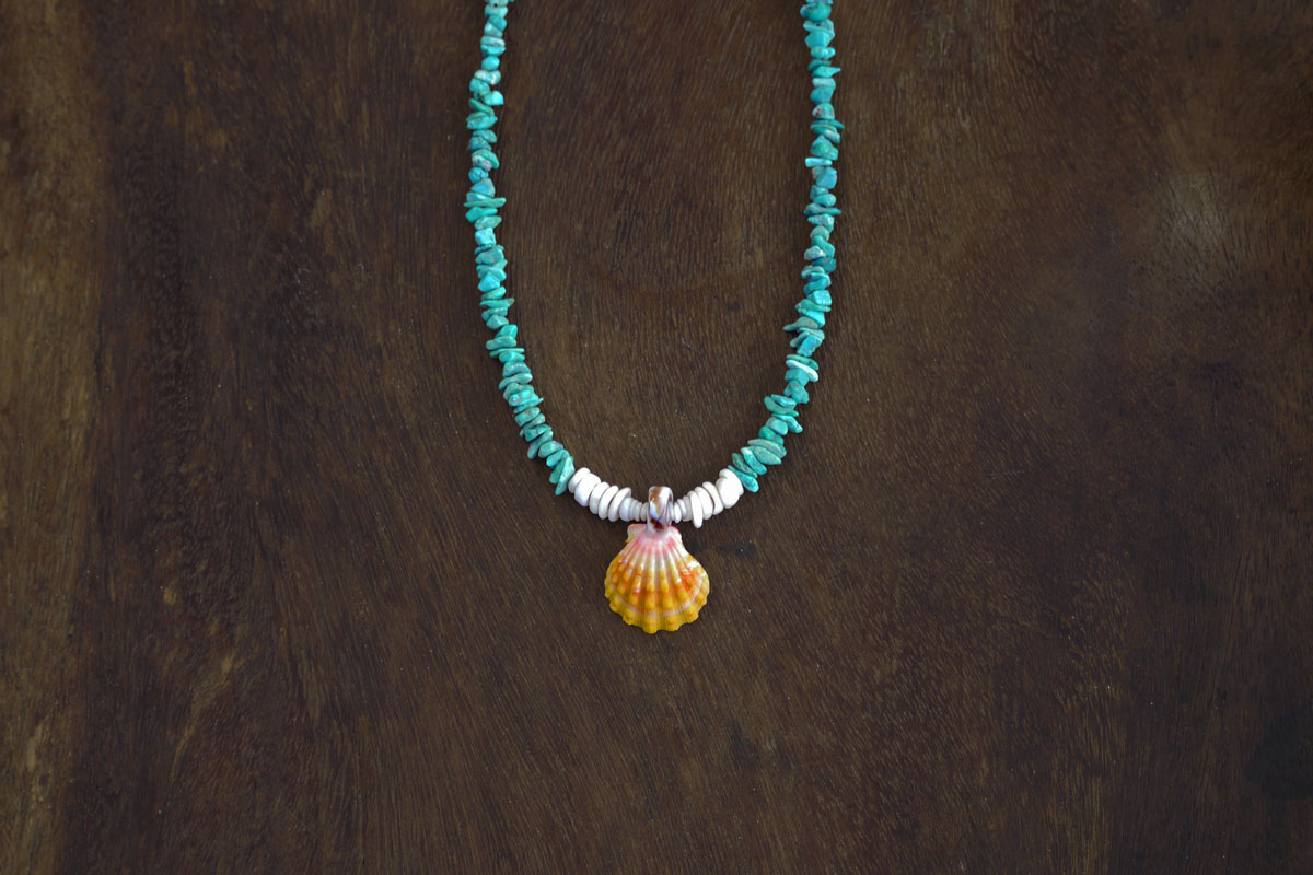 sunrise shell lei turquoise puka